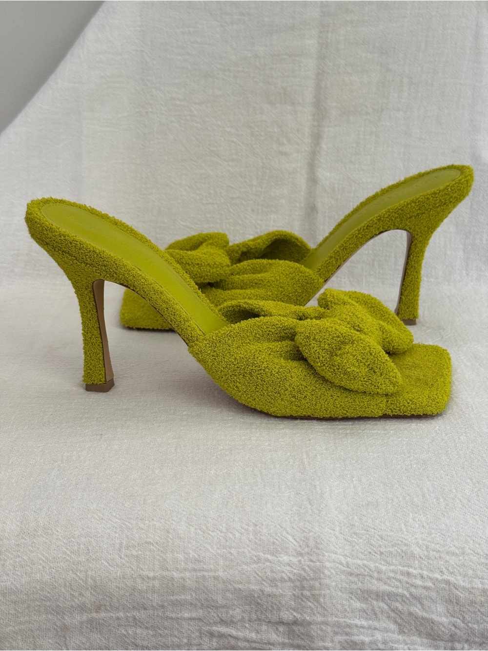 Bottega Veneta Olive Green Knotted Slide Heels